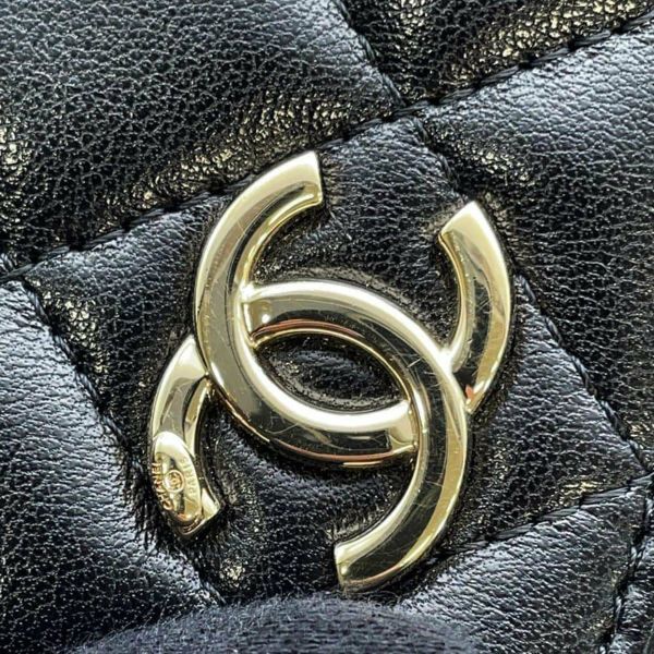 シャネル チェーンウォレット マトラッセ ココマーク ラムスキン CHANEL 財布 黒