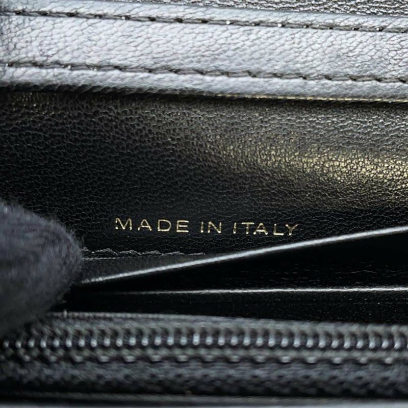 シャネル チェーンウォレット マトラッセ ココマーク ラムスキン CHANEL 財布 黒