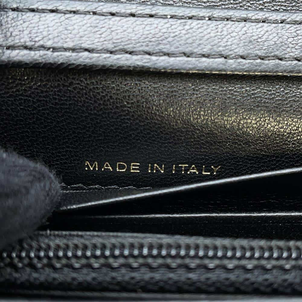 シャネル チェーンウォレット マトラッセ ココマーク ラムスキン CHANEL 財布 黒