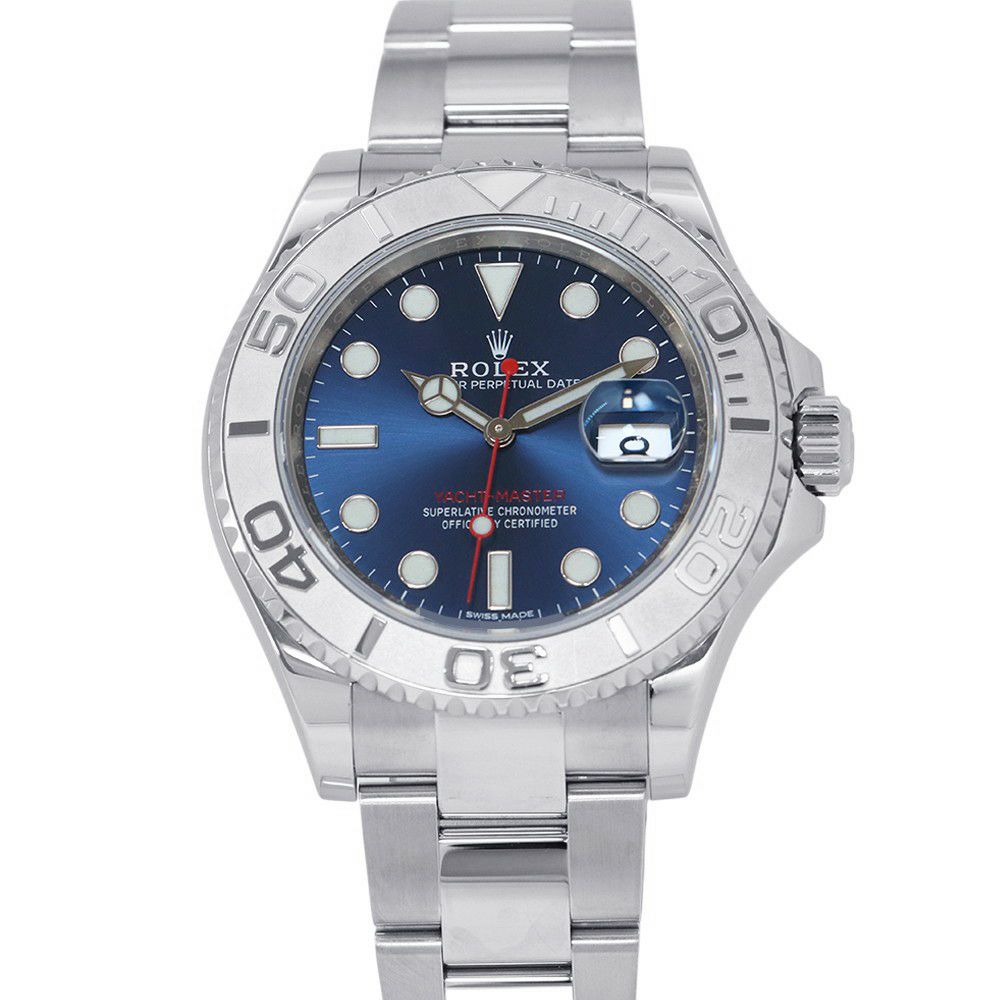 ロレックス ヨットマスター ロレジウム SS/プラチナ ランダムシリアル ルーレット 116622 ROLEX 腕時計 ブルー文字盤