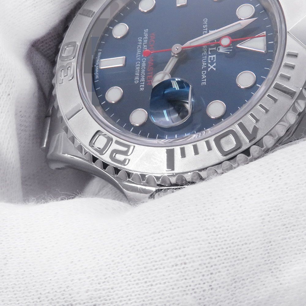 ロレックス ヨットマスター ロレジウム SS/プラチナ ランダムシリアル ルーレット 116622 ROLEX 腕時計 ブルー文字盤