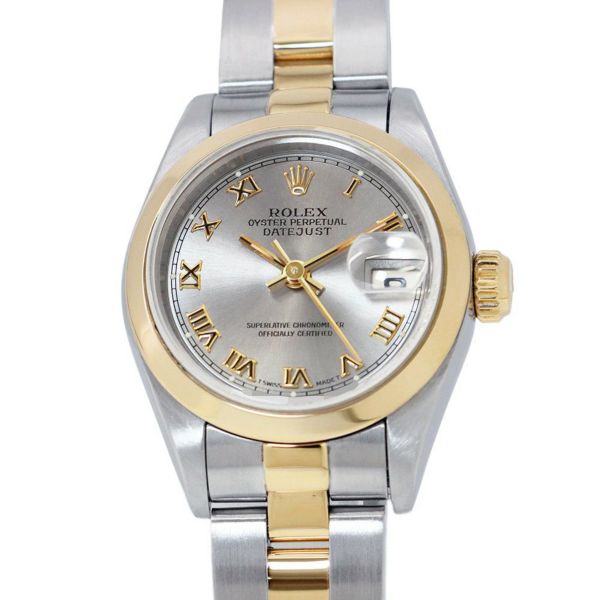 ロレックス デイトジャスト S番 SS/K18YG 69163 ROLEX 腕時計 スレート文字盤