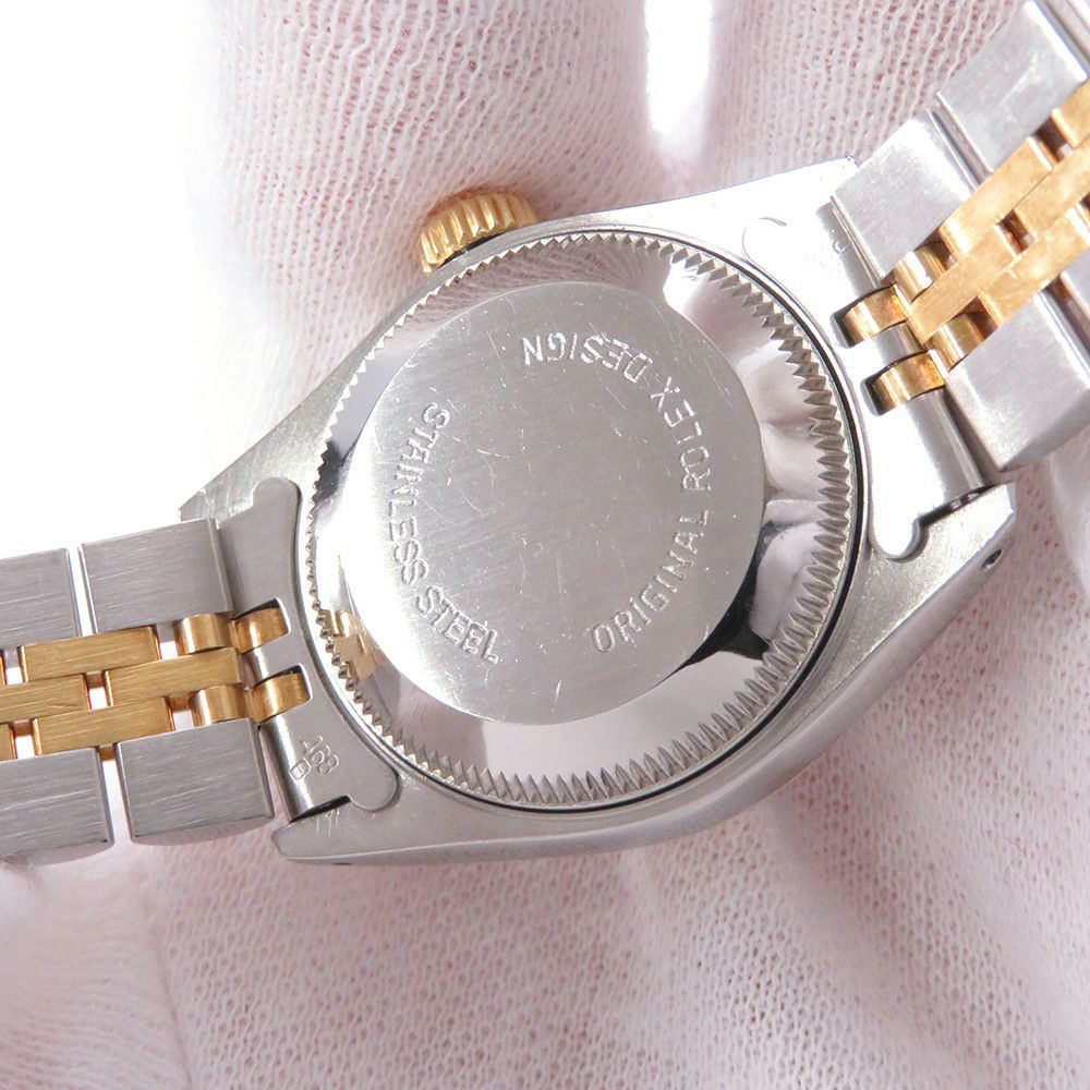 ロレックス デイトジャスト R番 SS/K18YG 69173 ROLEX 腕時計 黒文字盤