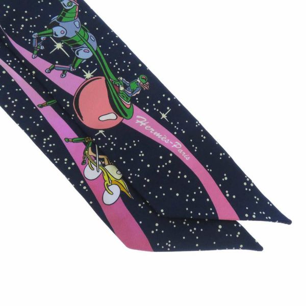 エルメス スカーフ ツイリー スペースダービー Space Derby HERMES シルクツイル 2022秋冬
