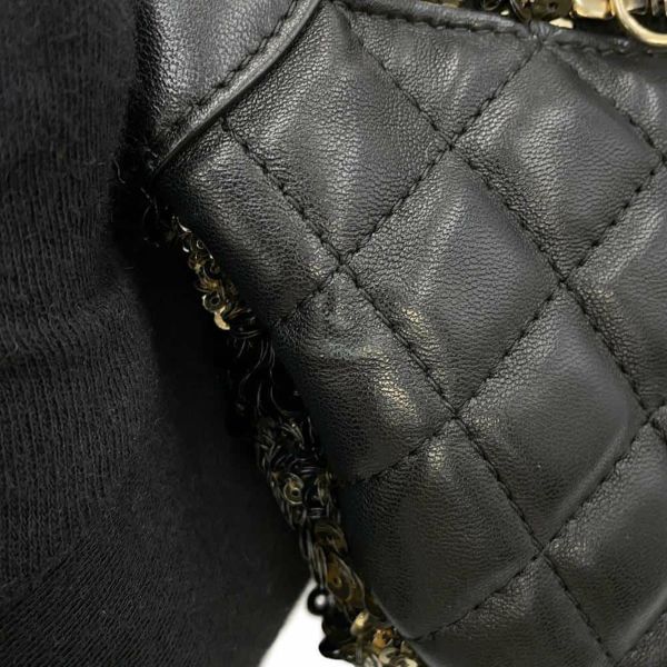 シャネル ボディバッグ マトラッセ ココマーク レザー/スパンコール CHANEL ウエストバッグ 黒 2019クルーズライン