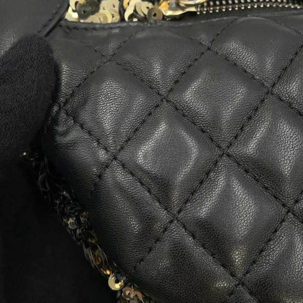 シャネル ボディバッグ マトラッセ ココマーク レザー/スパンコール CHANEL ウエストバッグ 黒 2019クルーズライン