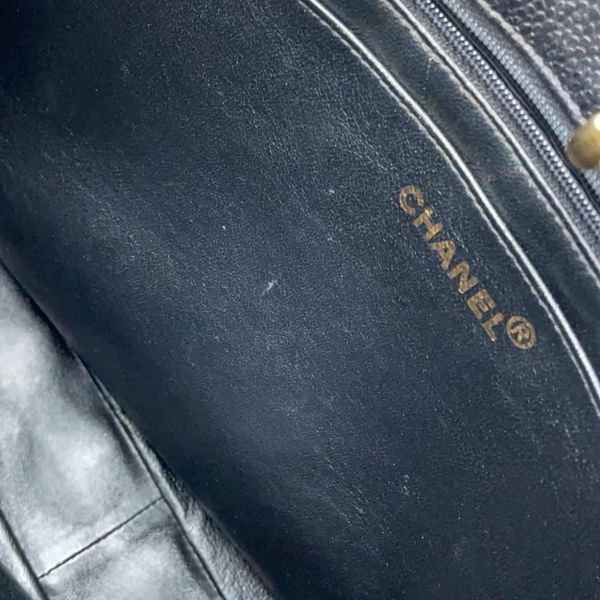 シャネル チェーンショルダーバッグ マトラッセ ココマーク キャビアスキン CHANEL トートバッグ 黒