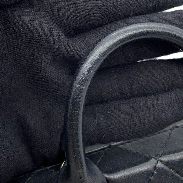 シャネル チェーンショルダーバッグ マトラッセ トランク バニティ ラムスキン AS3344 CHANEL 黒