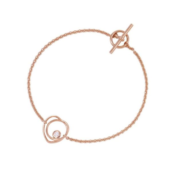 エルメス ブレスレット ヴェルティージュ・クール TPM ダイヤモンド 1P 0.05ct K18PGピンクゴールド サイズST Vertige Coeur