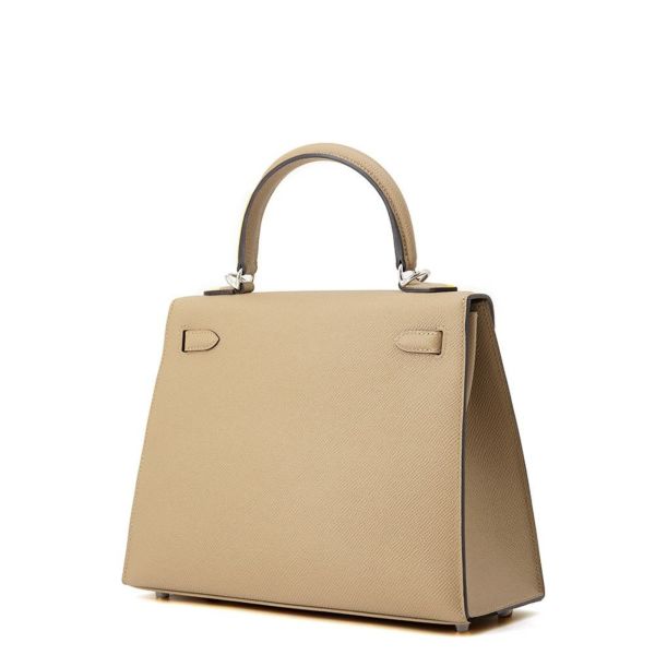 エルメス ハンドバッグ ケリー25 外縫い プシエール/エレクトラム金具 エプソン K刻印 2wayショルダー