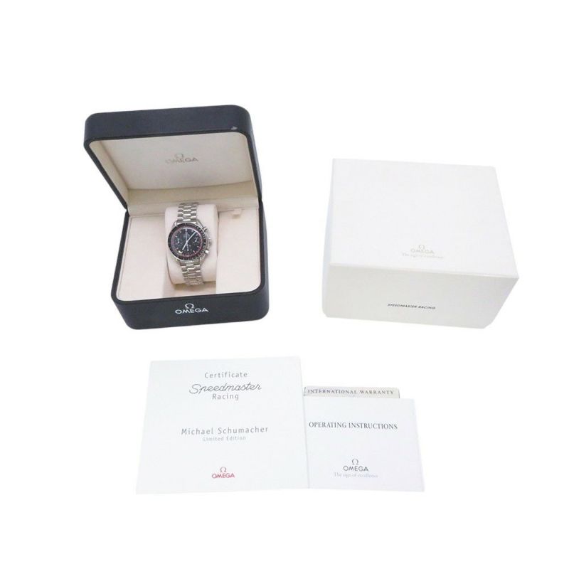 オメガ スピードマスター レーシング ミハエル・シューマッハ 世界限定6000本 3518.50 OMEGA 腕時計 黒文字盤