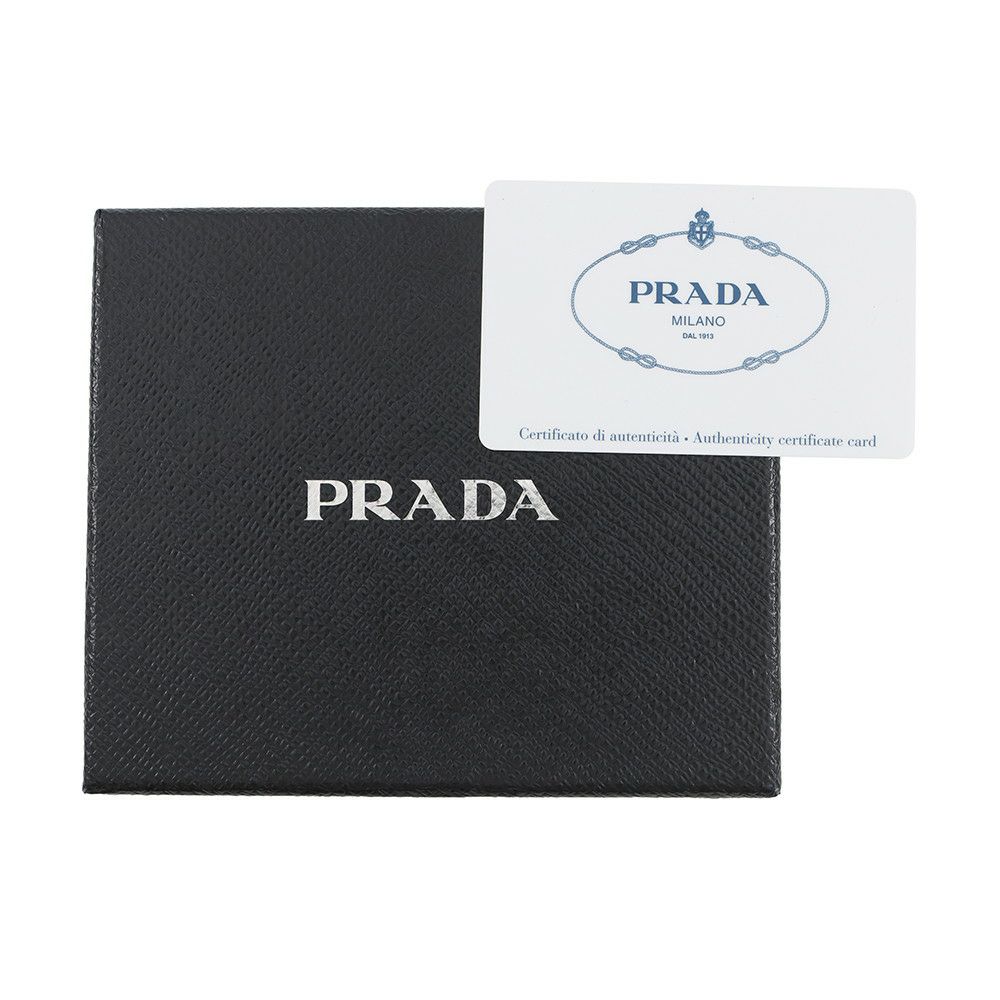 プラダ 三つ折り財布 サフィアーノ ロゴ トライアングル 1M0176 PRADA 財布 黒