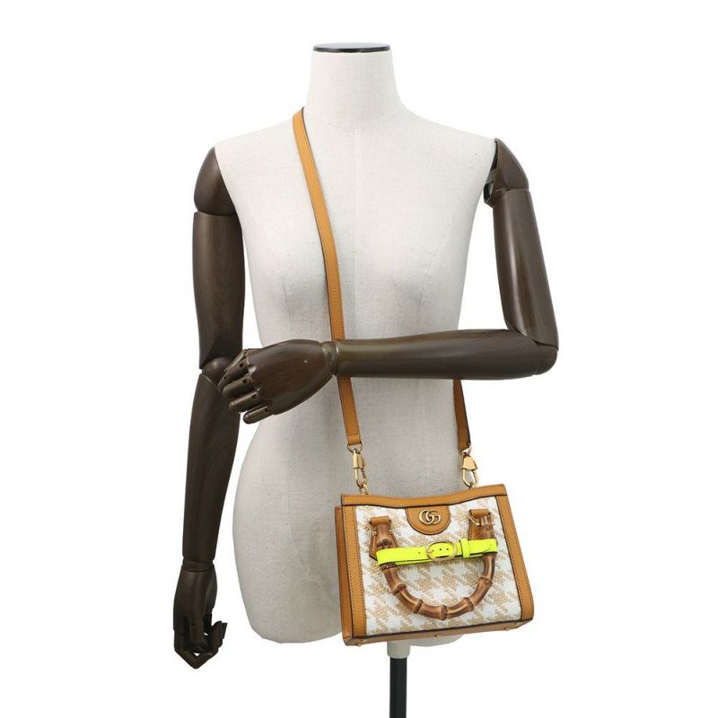 グッチ ハンドバッグ ダイアナ バンブー ミニ ラフィア レザー 702732 GUCCI 2way