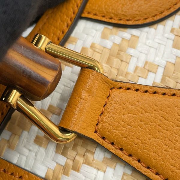 グッチ ハンドバッグ ダイアナ バンブー ミニ ラフィア レザー 702732 GUCCI 2way