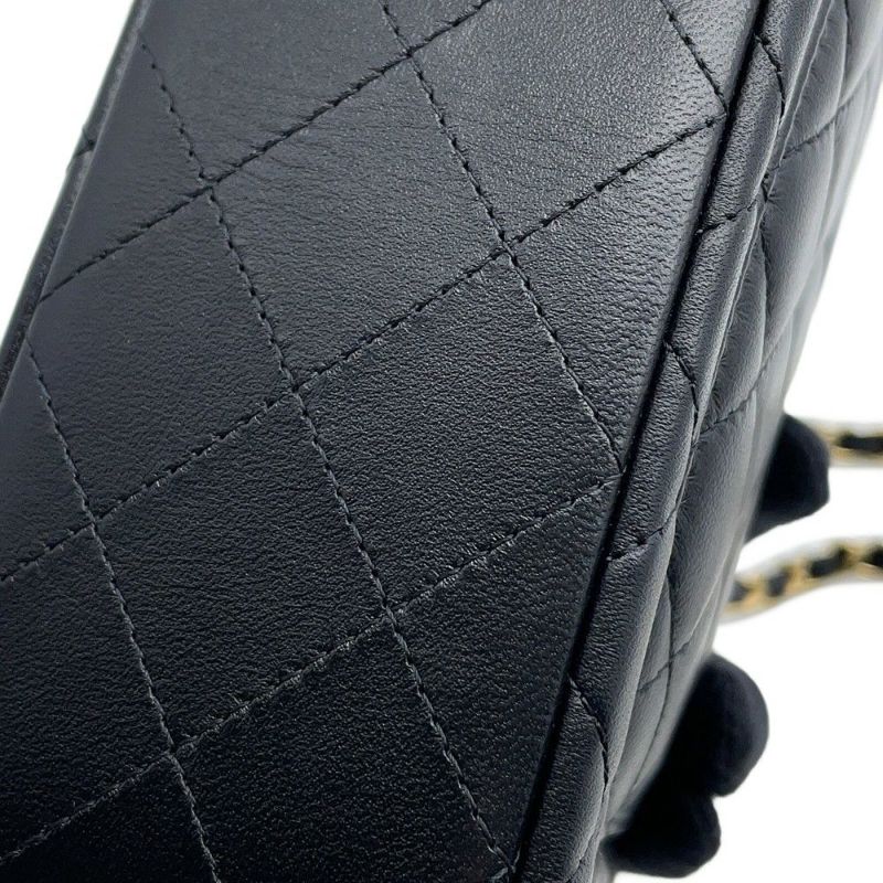 シャネル チェーンショルダーバッグ ミニ マトラッセ 20 ココマーク ラムスキン A69900 CHANEL 黒