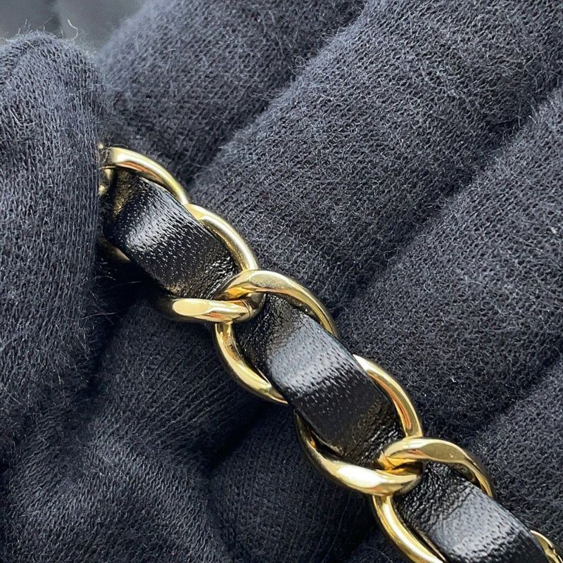 シャネル チェーンショルダーバッグ ミニ マトラッセ 20 ココマーク ラムスキン A69900 CHANEL 黒