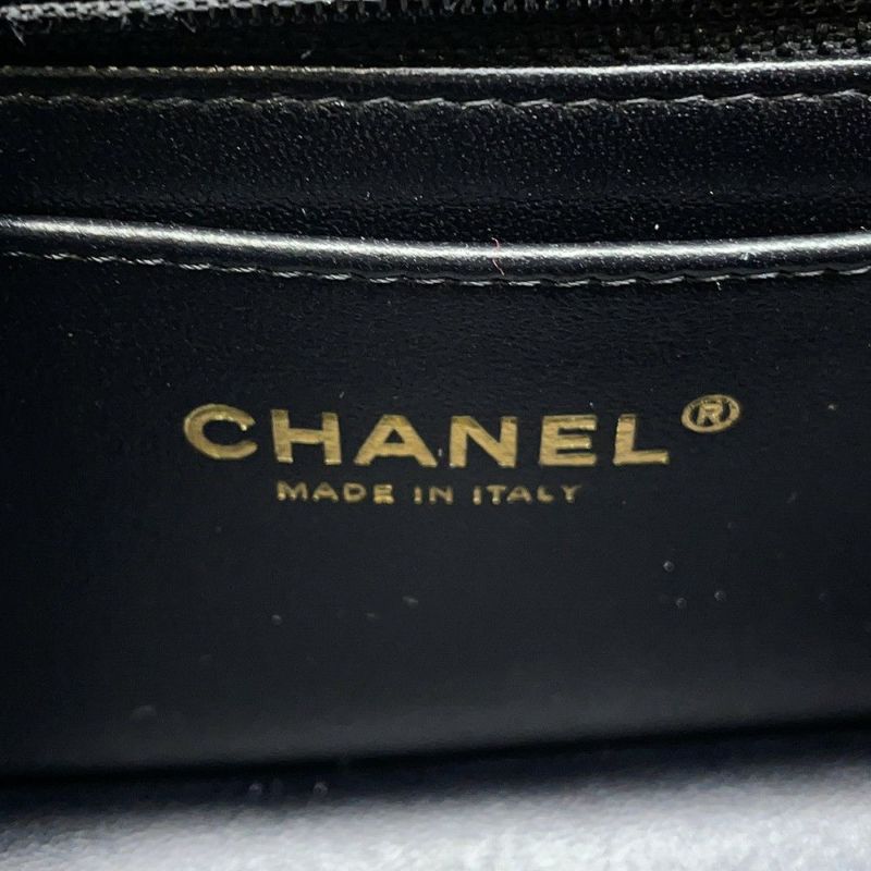 シャネル チェーンショルダーバッグ ミニ マトラッセ 20 ココマーク ラムスキン A69900 CHANEL 黒