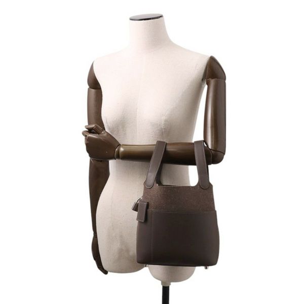 エルメス ハンドバッグ ピコタンロックPM ゴーチーム エベンヌ/シルバー金具 スイフト/フェルト W刻印