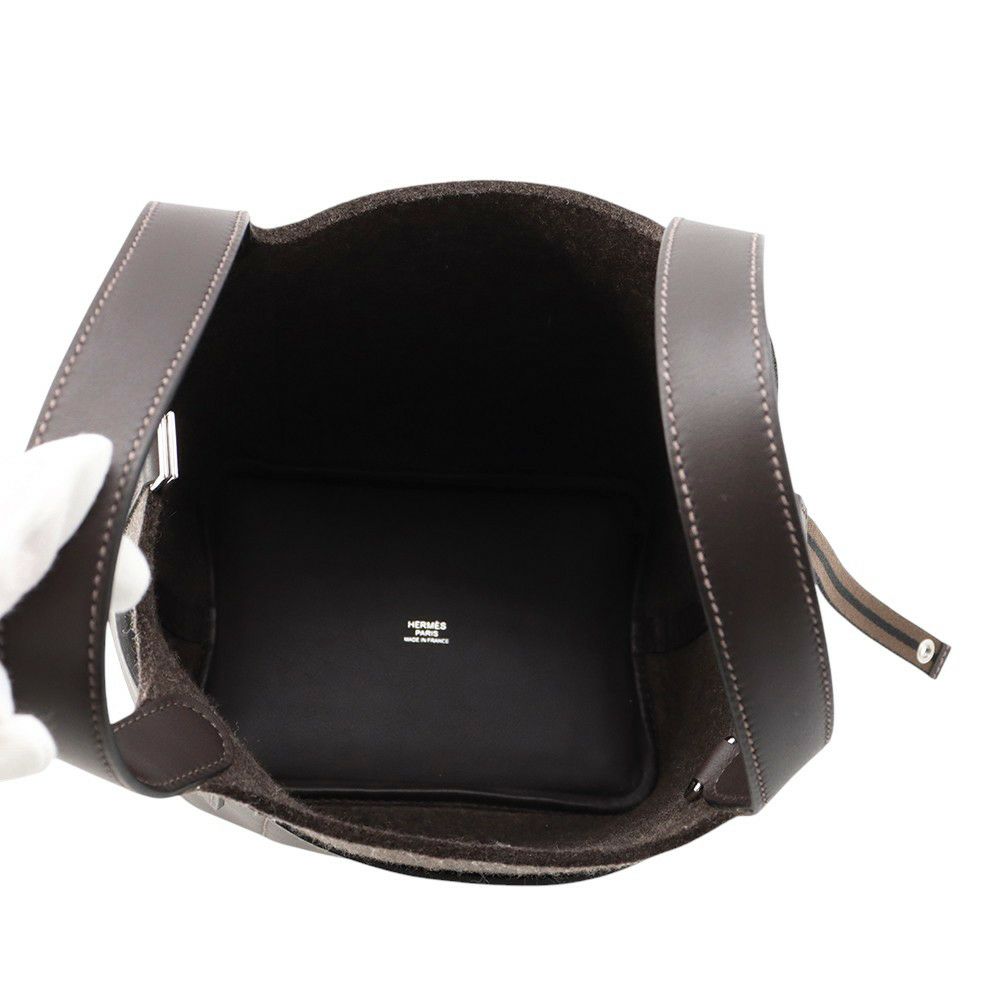 エルメス ハンドバッグ ピコタンロックPM ゴーチーム エベンヌ/シルバー金具 スイフト/フェルト W刻印
