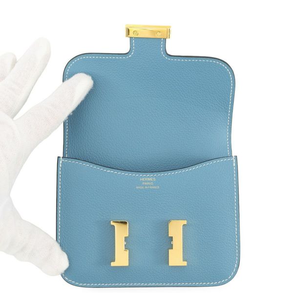 エルメス 財布 コンスタンス スリム ニューブルージーン/ゴールド金具 エバーカラー B刻印 財布