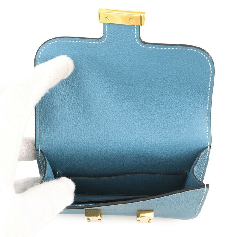 エルメス 財布 コンスタンス スリム ニューブルージーン/ゴールド金具 エバーカラー B刻印 財布