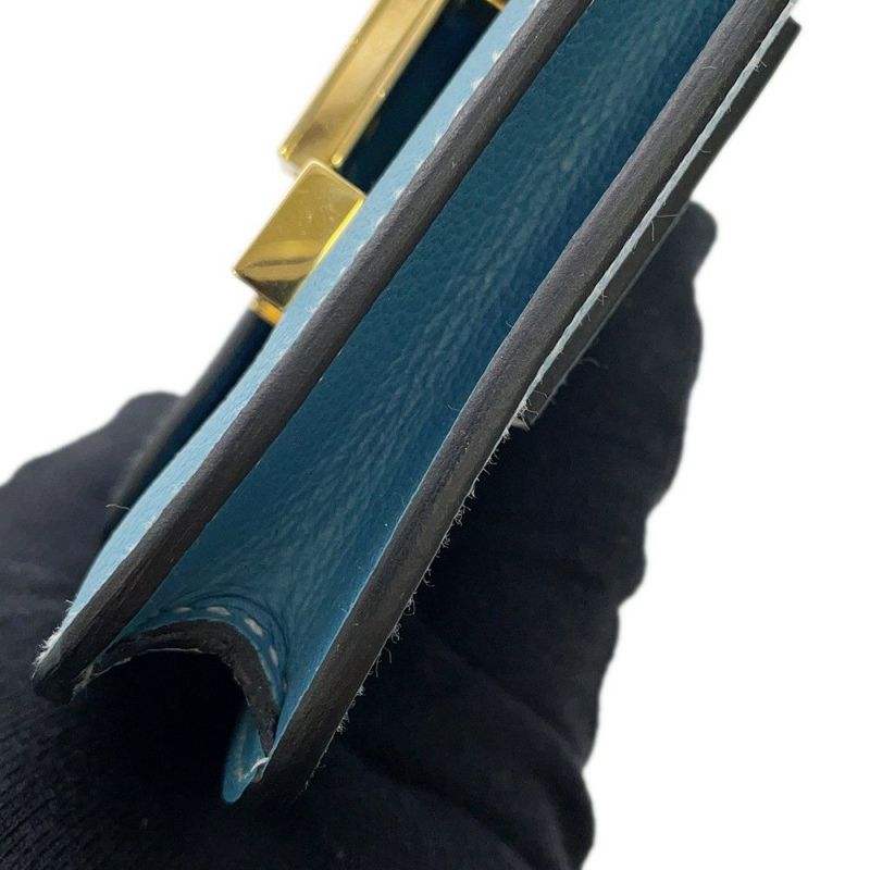 エルメス 財布 コンスタンス スリム ニューブルージーン/ゴールド金具 エバーカラー B刻印 財布