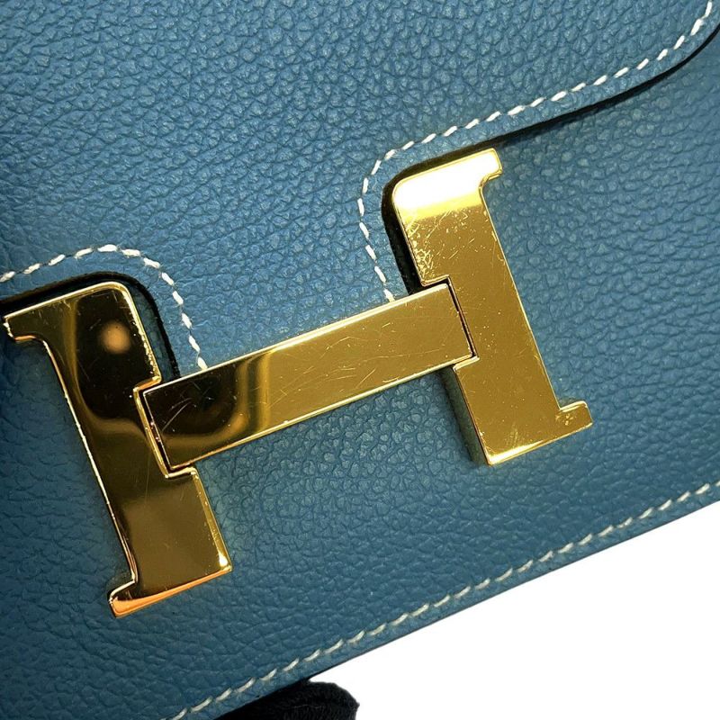 エルメス 財布 コンスタンス スリム ニューブルージーン/ゴールド金具 エバーカラー B刻印 財布