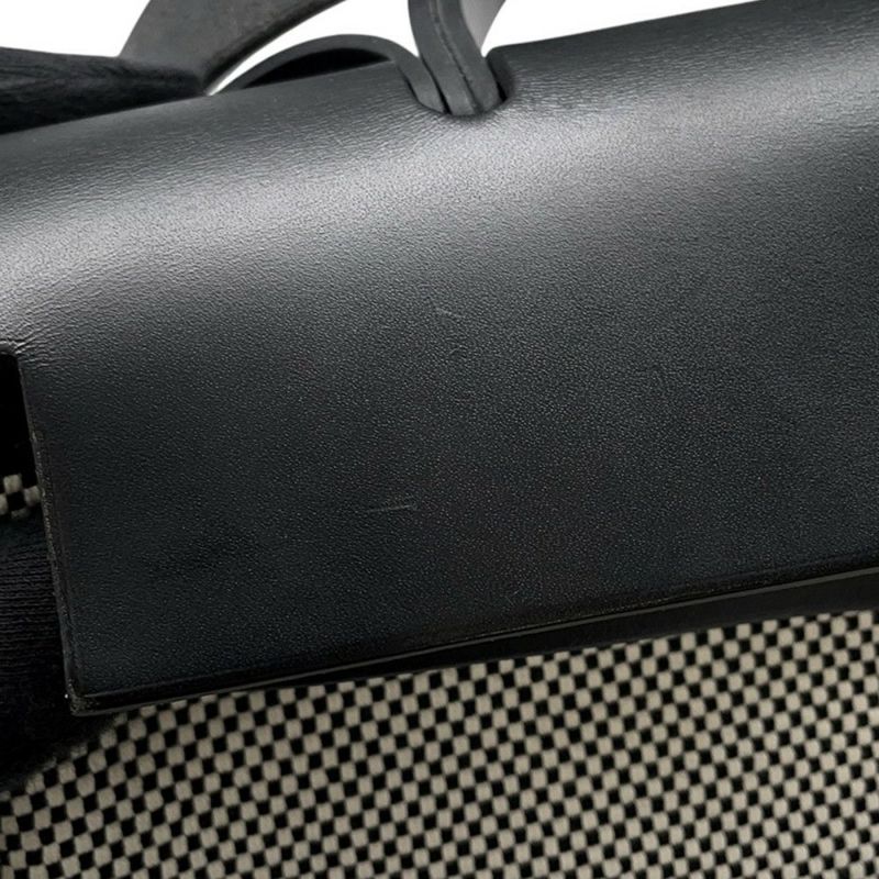 エルメス エールバッグジップPM ルトゥルネ ブラック/エクリュ/シルバー金具 トワルGM/ヴァッシュハンター U刻印 黒