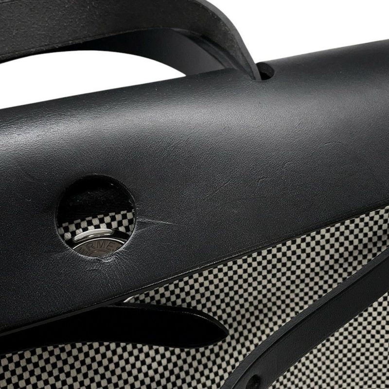 エルメス エールバッグジップPM ルトゥルネ ブラック/エクリュ/シルバー金具 トワルGM/ヴァッシュハンター U刻印 黒