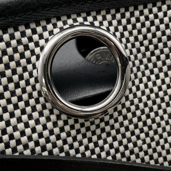 エルメス エールバッグジップPM ルトゥルネ ブラック/エクリュ/シルバー金具 トワルGM/ヴァッシュハンター U刻印 黒