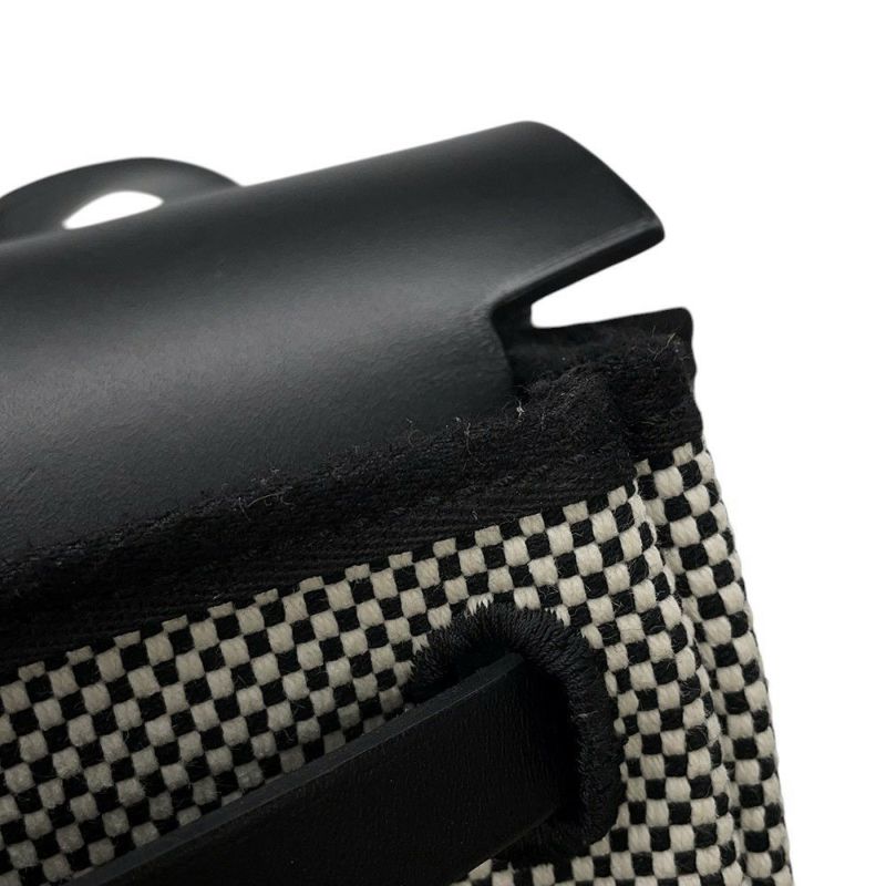 エルメス エールバッグジップPM ルトゥルネ ブラック/エクリュ/シルバー金具 トワルGM/ヴァッシュハンター U刻印 黒