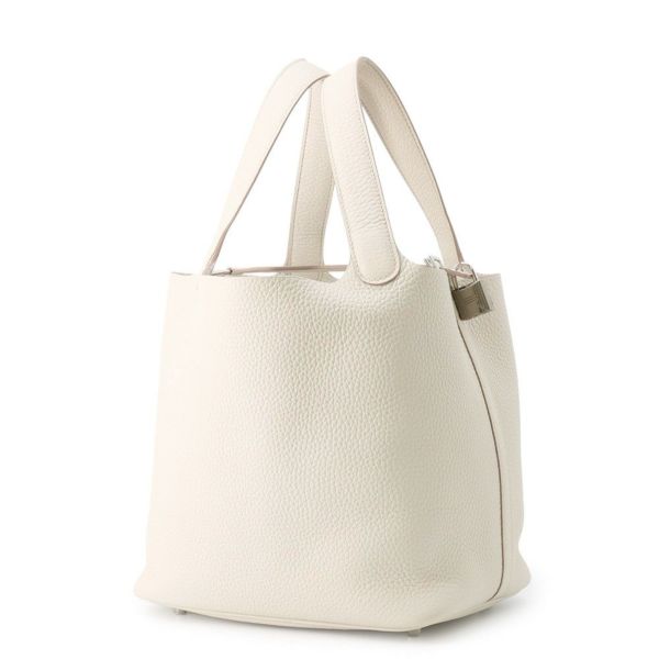 エルメス ハンドバッグ ピコタンロックMM ベトン/シルバー金具 トリヨンクレマンス W刻印