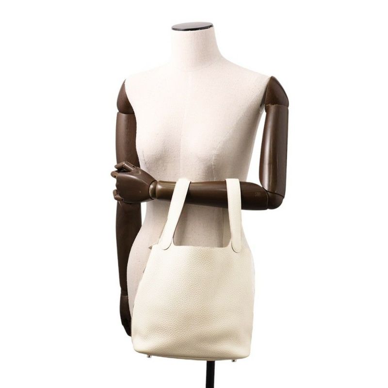 エルメス ハンドバッグ ピコタンロックMM ベトン/シルバー金具 トリヨンクレマンス W刻印