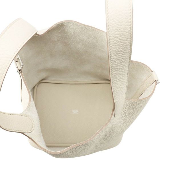 エルメス ハンドバッグ ピコタンロックMM ベトン/シルバー金具 トリヨンクレマンス W刻印