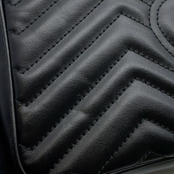 グッチ チェーンショルダーバッグ GGマーモント キルティング レザー 443497 GUCCI 黒