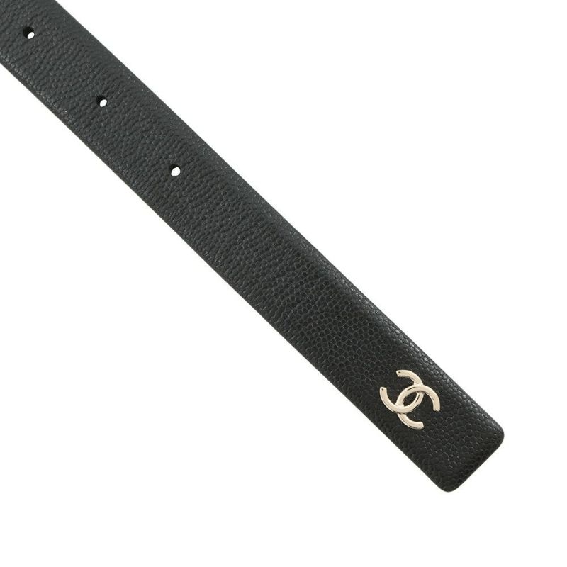 シャネル べルト ココマーク ロゴ レザー レディースサイズ80 B25 A AAB177 CHANEL 黒