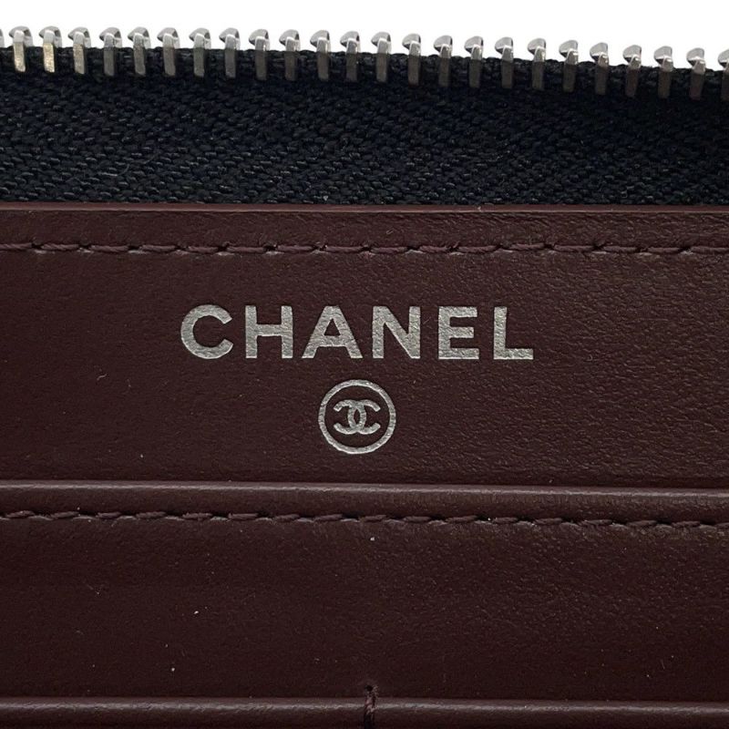 シャネル 長財布 クラシック ロング ジップ ウォレット ココマーク キャビアスキン AP0242 CHANEL 財布 黒