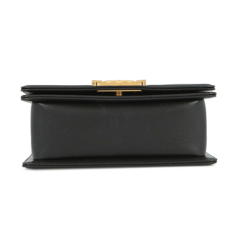 シャネル チェーンショルダーバッグ ボーイシャネル スモール マトラッセ ココマーク キャビアスキン A67085 CHANEL 黒