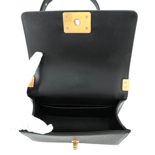 シャネル チェーンショルダーバッグ ボーイシャネル スモール マトラッセ ココマーク キャビアスキン A67085 CHANEL 黒