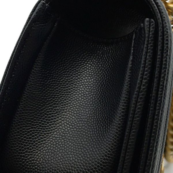 シャネル チェーンショルダーバッグ ボーイシャネル スモール マトラッセ ココマーク キャビアスキン A67085 CHANEL 黒