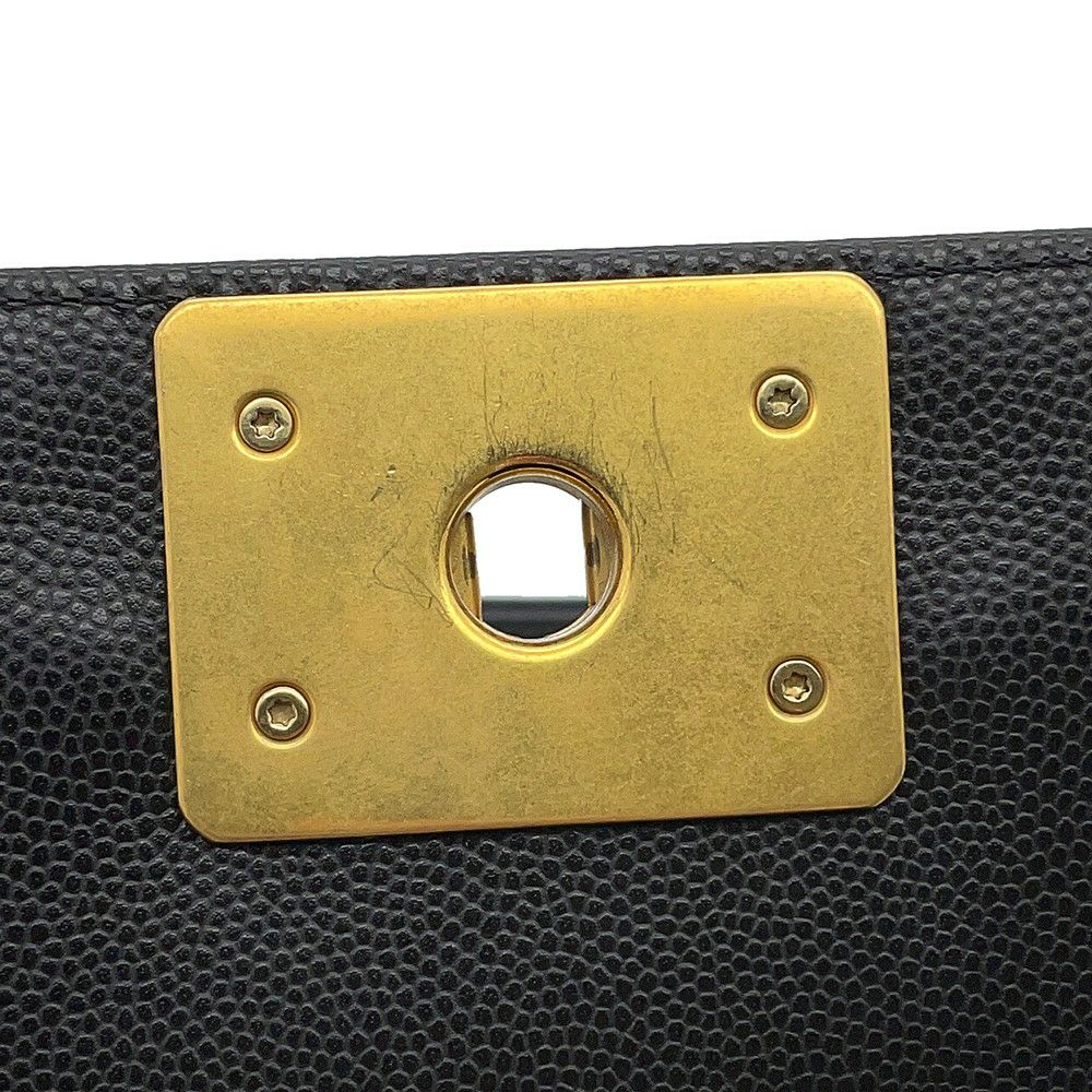 シャネル チェーンショルダーバッグ ボーイシャネル スモール マトラッセ ココマーク キャビアスキン A67085 CHANEL 黒