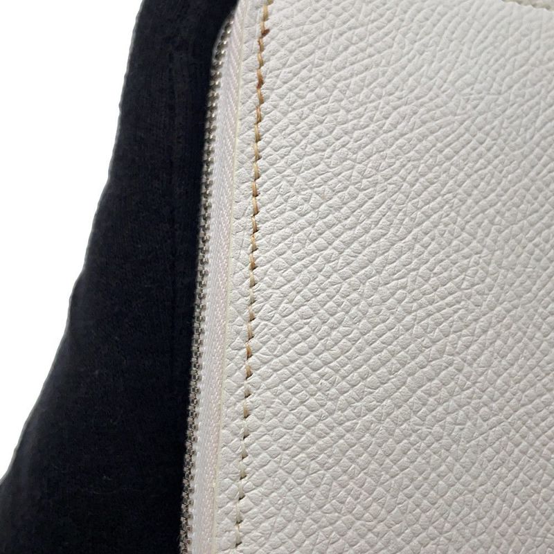 エルメス 長財布 アザップロング シルクイン ホワイト/シルバー金具 エプソン □R刻印 HERMES 財布 白