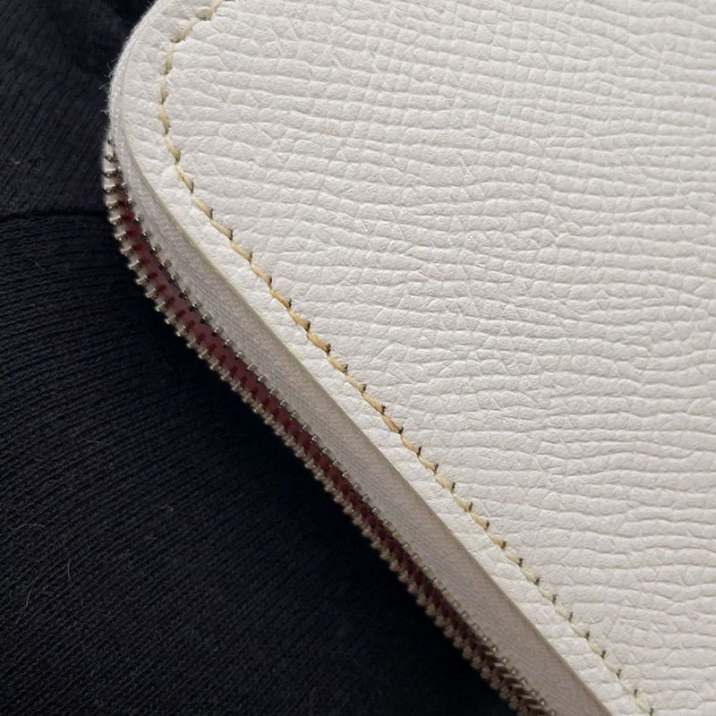 エルメス 長財布 アザップロング シルクイン ホワイト/シルバー金具 エプソン □R刻印 HERMES 財布 白