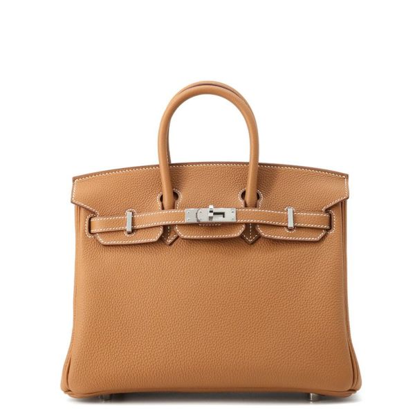 エルメス バーキン25 ゴールド/シルバー金具 トゴ K刻印 HERMES Birkin ハンドバッグ