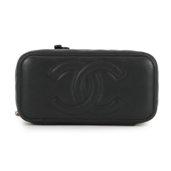 シャネル チェーンバニティバッグ マトラッセ ココマーク ラムスキン AP1472 CHANEL 黒