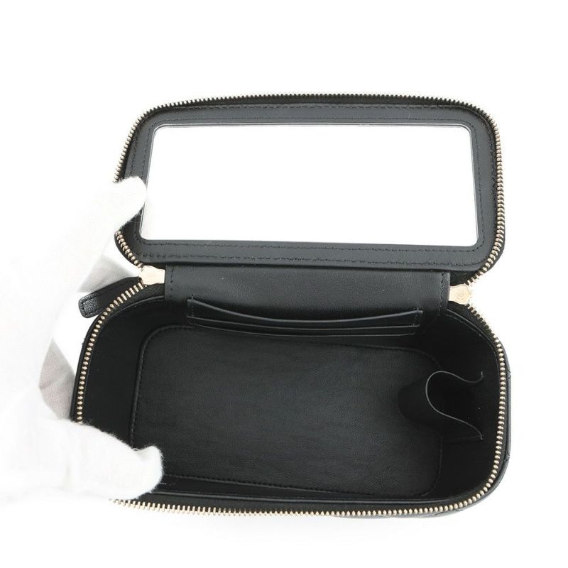 シャネル チェーンバニティバッグ マトラッセ ココマーク ラムスキン AP1472 CHANEL 黒