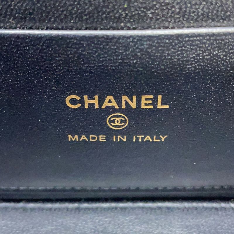 シャネル チェーンバニティバッグ マトラッセ ココマーク ラムスキン AP1472 CHANEL 黒