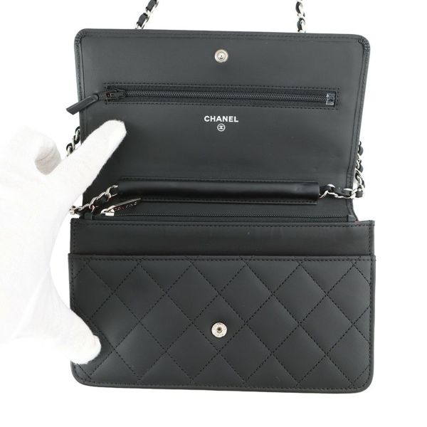 シャネル チェーンウォレット カンボンライン ココマーク A46646 CHANEL 財布 黒