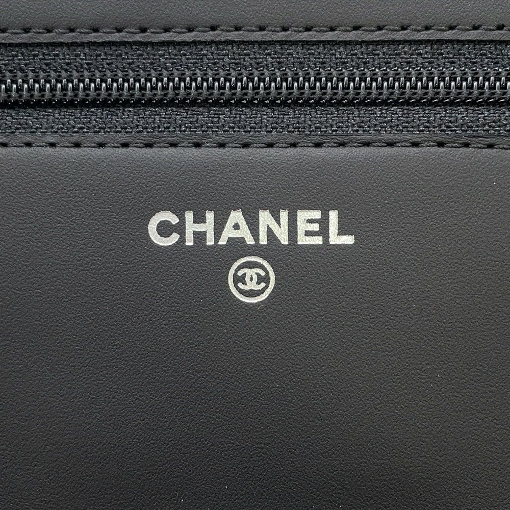 シャネル チェーンウォレット カンボンライン ココマーク A46646 CHANEL 財布 黒