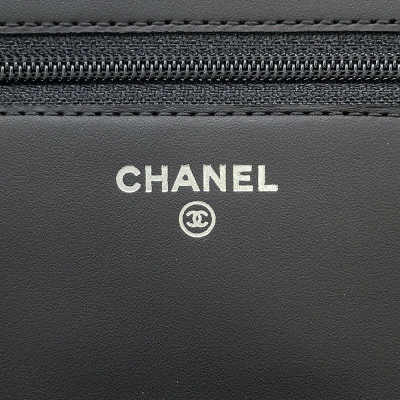シャネル チェーンウォレット カンボンライン ココマーク A46646 CHANEL 財布 黒